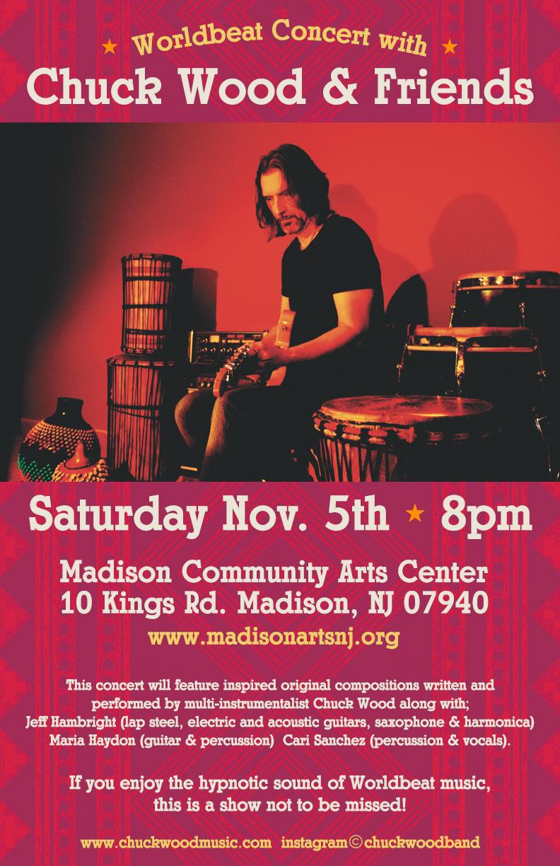 Chuck Wood and Friends | Worldbeat Music | Saturday November 5 2022  8 pm